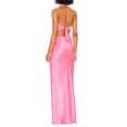 thumbnail image 4 of VISgogo Vestido largo con cuello halter casual para mujer Moda Color sólido Cintura hueca Vendaje Sin espalda Vestido ajustado VISgogo moda, 4 of 5
