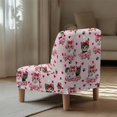thumbnail image 5 of HELLHERO Pink Cat Pattern Dustproof Decorations Armless Chair Slipcover Non Slip Armless Accent Chair Cover for Armless Couch, 5 of 8