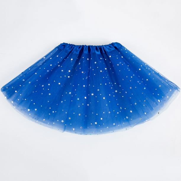 Children Girl Sequined High Elastic Mesh Skirt Dance Bubble Skirt Royal ...