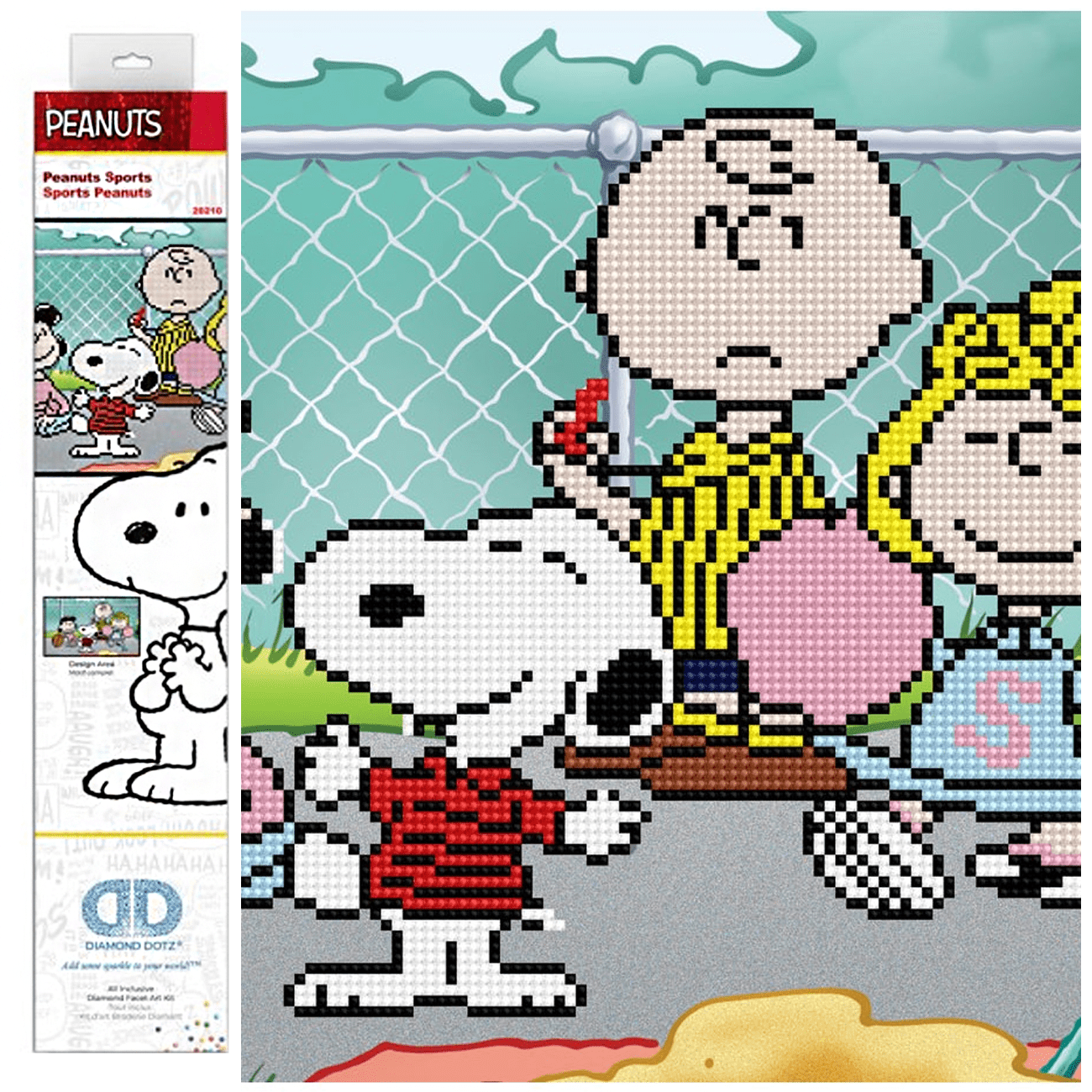 Diamond Dotz Peanuts Sports (Peanuts)  Snoopy Diamond Painting Kit 18"x 11"