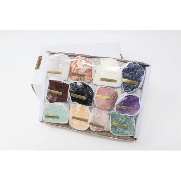 Natural Gemstone Mix, 12 Pieces assorted Stones, Raw Crystals, Natural Healing Crystals, Gift set for beginners, Mixed Gemstones