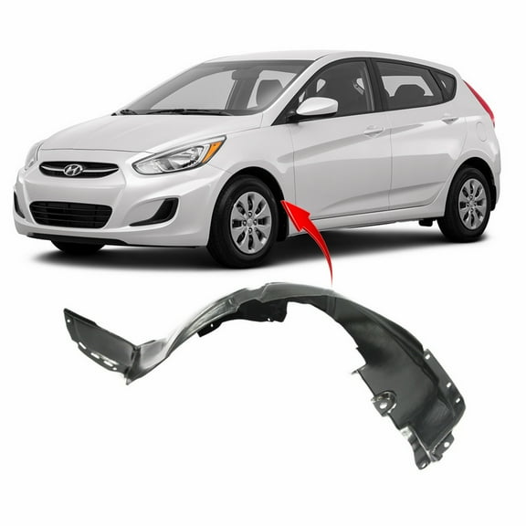 DCP Front Left Driver Side Fender Liner For 2013-2017 Hyundai Accent HY1248136
