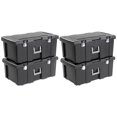 Sterilite 16 Gallon Lockable Footlocker with Wheels, Black (4 Pack