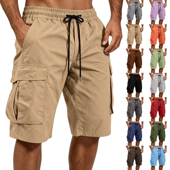 Trgacdwlo Mens Shorts Cargo Lightweight Mens Athletic Shorts Hiking Running Quick Dry Elastic Waist Mens Casual Shorts with Pocket