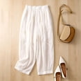 thumbnail image 5 of SAWOBUUN Women Embroidered Lantern Pants High Waist Elastic Wide Leg Trousers Loose Fit Casual Summer Pants, 5 of 5