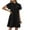 Black, variant on Womens Swiss Dot Chiffon Dress - Summer Elegant Mini Party Ruffle Short Sleeve Dress Casual Short Loose Boho Dresses