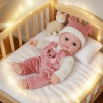 Uxgjfwu Reborn Baby Doll Clothes 30cm/12in, Bear Style Overalls Simulation Doll Outfits, Realistic Doll Clothing for Pretend Play, Educational Role Play, Gift