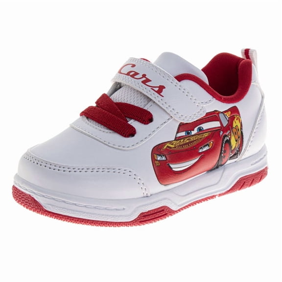 Disney Pixar Cars Boys Vintage Sneakers. (Toddler Little Kids), White Red, Size: 7