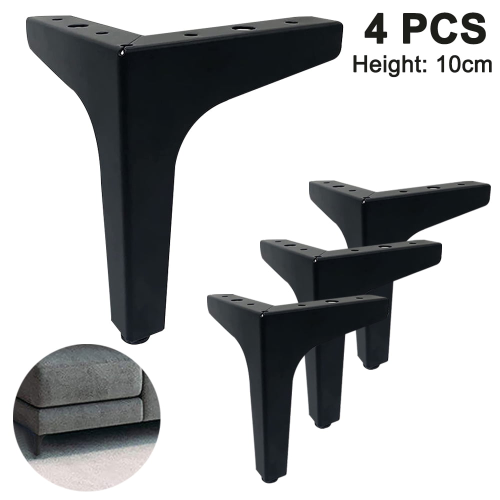 Set of 4 European Design triangle metal furniture legs 6” Blacksofa table feet 