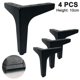 thumbnail image 1 of 4 pies de soporte de muebles de metal de 10 cm de tres puntas - negro mate + tornillo de disparo Ormromra 221108-1, 1 of 7