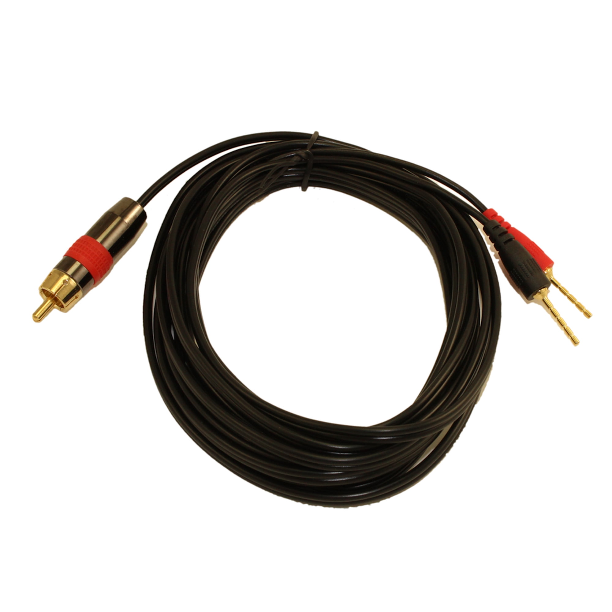 6ft 1 Wire SubWoofer 18AWG (1 RCA to 2 Pos/Neg Speaker Connects) Cable