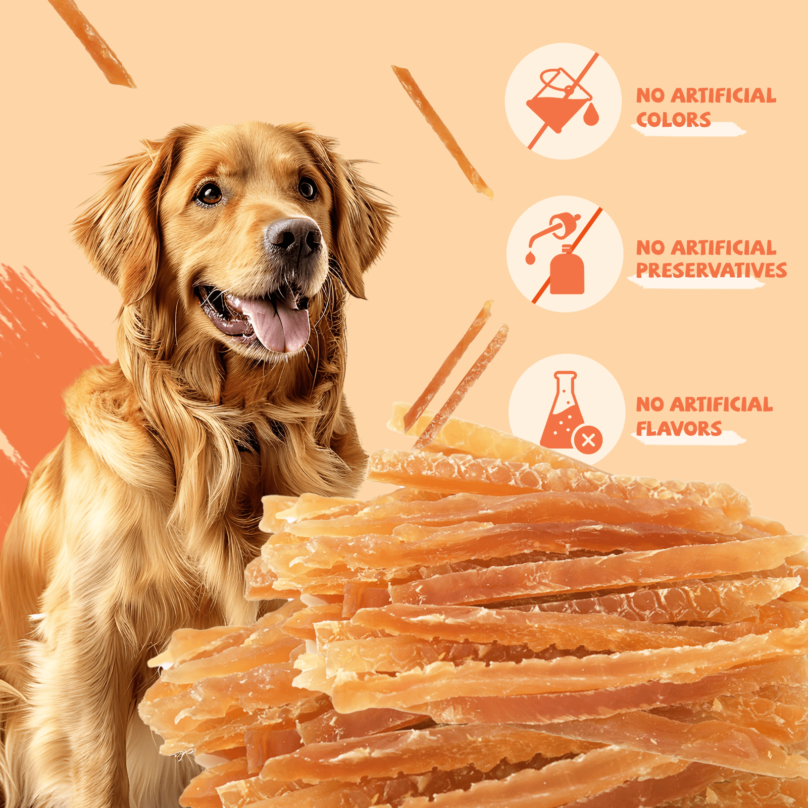 (2 pack) Pawmate Chicken Jerky Dog Treats, High Quality Premium Jerky Snacks for Small Medium Large Dog, 11 oz