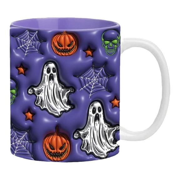 DMHW74S Pumpkin Coffee Cup With Halloween Coffee Mug Halloween Ceramic Coffee Mug Trick Or Halloween Tumbler Cup Perfect And Best Gifts For Coffee Lover (*1), 1PC, Multi-color, Glass