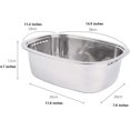 thumbnail image 2 of Stainless Steel Dishpan Basin Portable Tub Rack for Kitchen Utensils Storage - Rounded Rectangle Design, 2 of 7