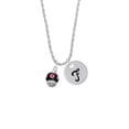 thumbnail image 2 of Delight Jewelry Silvertone Hot Pink Dots on Black Spinner Silvertone Script Initial Disc - F - Charm Necklace, 20"+3", 2 of 4