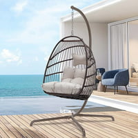 Nicesoul Foldable PE Wicker Brown Hanging Egg Chair (4 Colors)