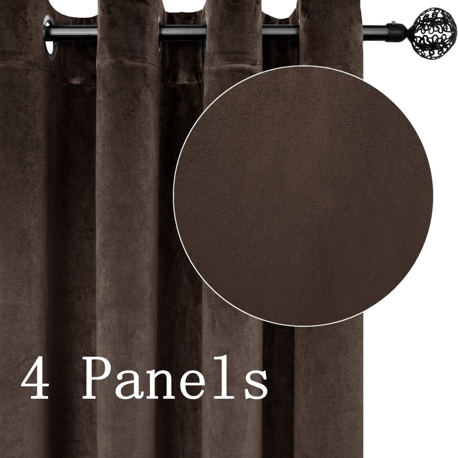 SMILETIME Velvet Curtains with Grommet for Outdoor Wedding Decor, Light-Filtering Outdoor Curtains, 4 Panels