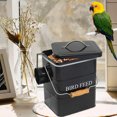 thumbnail image 2 of Pethiy Airtight Pet Food Container,Bird Seed Food Storage Bin with Scoop,Metal Cat & Dog Food Storage Canisters with Lid/Handle/Sevice Scoop,Hold up 2 lbs,Black, 2 of 6
