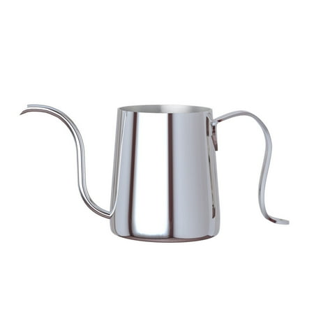 

Gwong 250ml Tea Pot Food Grade Heat-Resistant Stainless Steel Hanging Ear Hand Drip Coffee Tea Pouring Kettle Home Supplies(Stainless Steel)