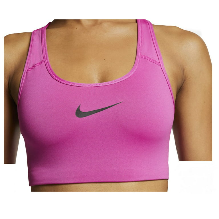 Nike Women's Plus Size Swoosh Sports Bra Vivid Pink/Black 1XL BQ0973-623