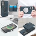 thumbnail image 4 of Decase for Samsung Galaxy A15 Flip PU Leather Back Cover with 2-in-1 Detachable Magnetic Wallet with 5 Card Slots Compatible Mag-Safe and RFlD Blocking Kickstand and Wireless Charging,Blue, 4 of 6