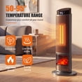 thumbnail image 2 of SHOUFTW 1500W Space Heater, 23" Electric Heater with Remote and Thermostat, 12H Timer, 4 Modes & 70°Oscillation, Overheat & Tip-Over Protection for Indoor, Black, 2 of 10