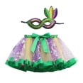 thumbnail image 4 of Bainana Mardi Gras Skirt For Girls Toddler Colorful Floral Print Elastic Waist Multi-Layered Skirts With Mask Party Birthday Dance Performance Child Teen Girls Ballet Tutu Skirt, 4 of 4