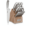 Cuisinart C77SSH-17PB Classic Stainless Steel 17-Piece KNIFE BLOCK SET w/hammered handle-NEW
