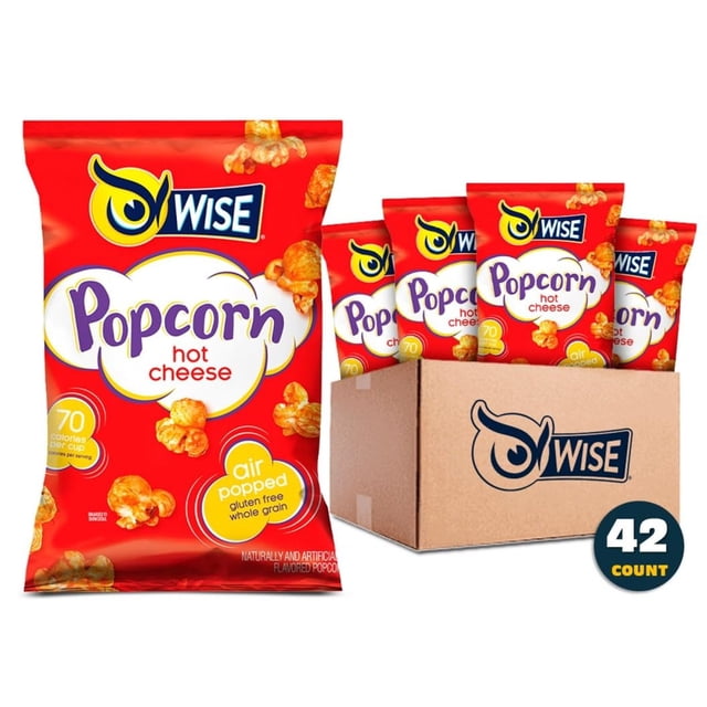 LMHF Hot Cheese Air-Popped Popcorn, Gluten-Free, 6 oz (0.625oz - 42 Count | $23.99)