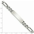 thumbnail image 3 of Sterling Silver 8inch Engraveable Antiqued Figaro Link ID Bracelet QID127, 3 of 3