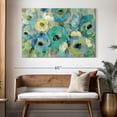 thumbnail image 3 of Elephant Stock Fresh Teal Flowers I Wall Art - Horizontal Canvas Wall Art - Living Room Wall Decor - Abstract Canvas - Blue And Gray Decor By Silvia Vassileva - 51" x 34", 3 of 8