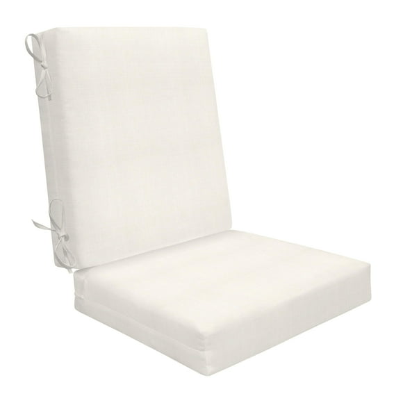 Honeycomb Outdoor Highback 21"" W x 42"" L Textured Solid Bone Chair Cushion