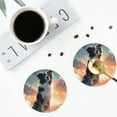 thumbnail image 4 of Honeii Cloud Border Collie print Leather Coaster Set of 4, ideal for safeguarding your furniture from drinks spills and effortless cleanup-Round Shape, 4 of 6