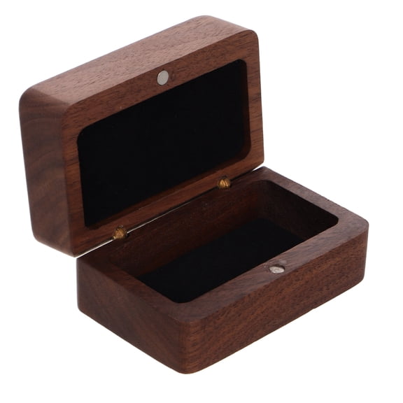 DINHEAROM Wooden Jewelry Box Minimalist Women 1Pack 2.8x1.8x1.4in