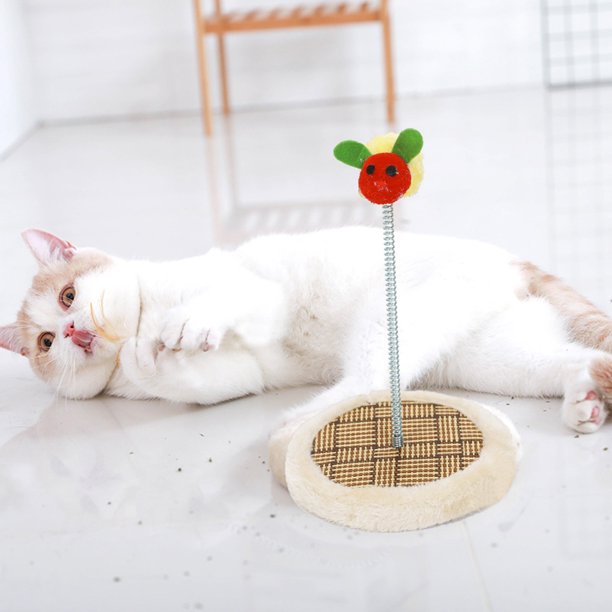 ZHIYU Metal Spring Hairball Cat Toy Cat Feather Toy With Plush Ball And