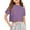 Purple, variant on Inglocry Girls Summer Round Neck Short Sleeve Crop Tees Casual Loose Fit Tees Basic Tees Summer Tops For Teens Light Purple 5-6Y