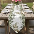 thumbnail image 6 of Fall Green Pumpkins Table Runner Linen Burlap Table Runner 70 Inches Long Thanksgiving Autumn Gnomes Floral Leaf Dresser Scarves for Kitchen Island Coffee Dining Room Party Holiday Decoration 13"x70", 6 of 8