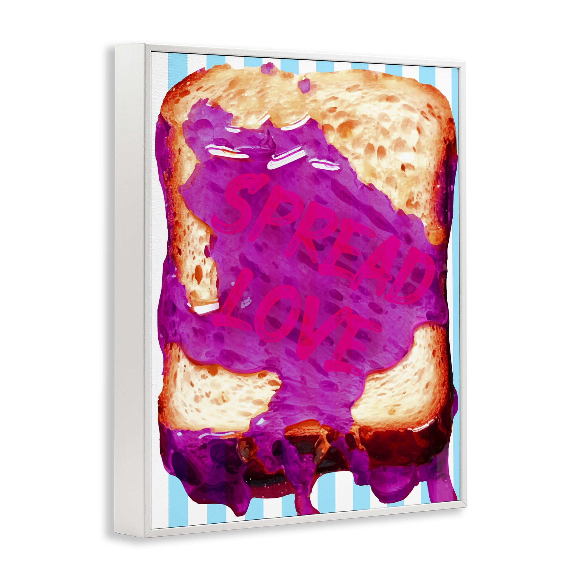 Stupell Industries Spread Love Toast Food & Beverage Painting White Framed Art Print Wall Art, 11 x 14