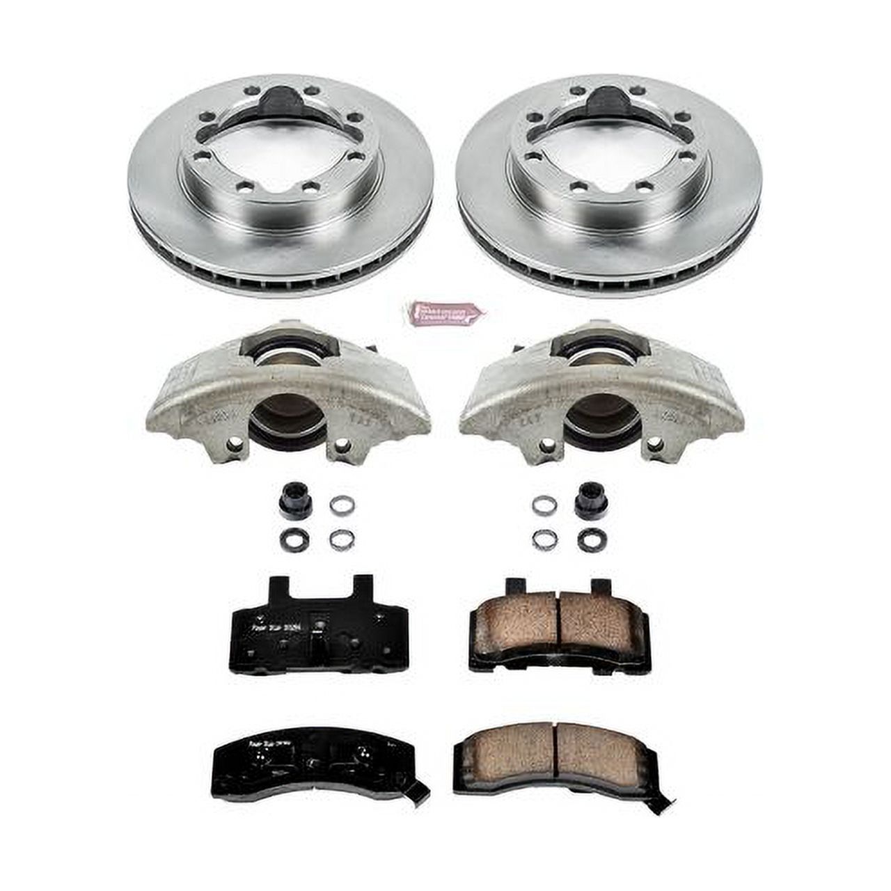PowerStop Front Stock Replacement Brake Pad and Rotor Kit with Calipers Fits: CHEVROLET DODGE GMC Select Models KCOE1524