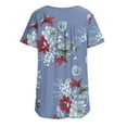 thumbnail image 6 of Miluxas Tops Clearance Plus Size Women's Printed Loose Short Sleeve Pullover Tops Blouse Blue 10(XL), 6 of 6