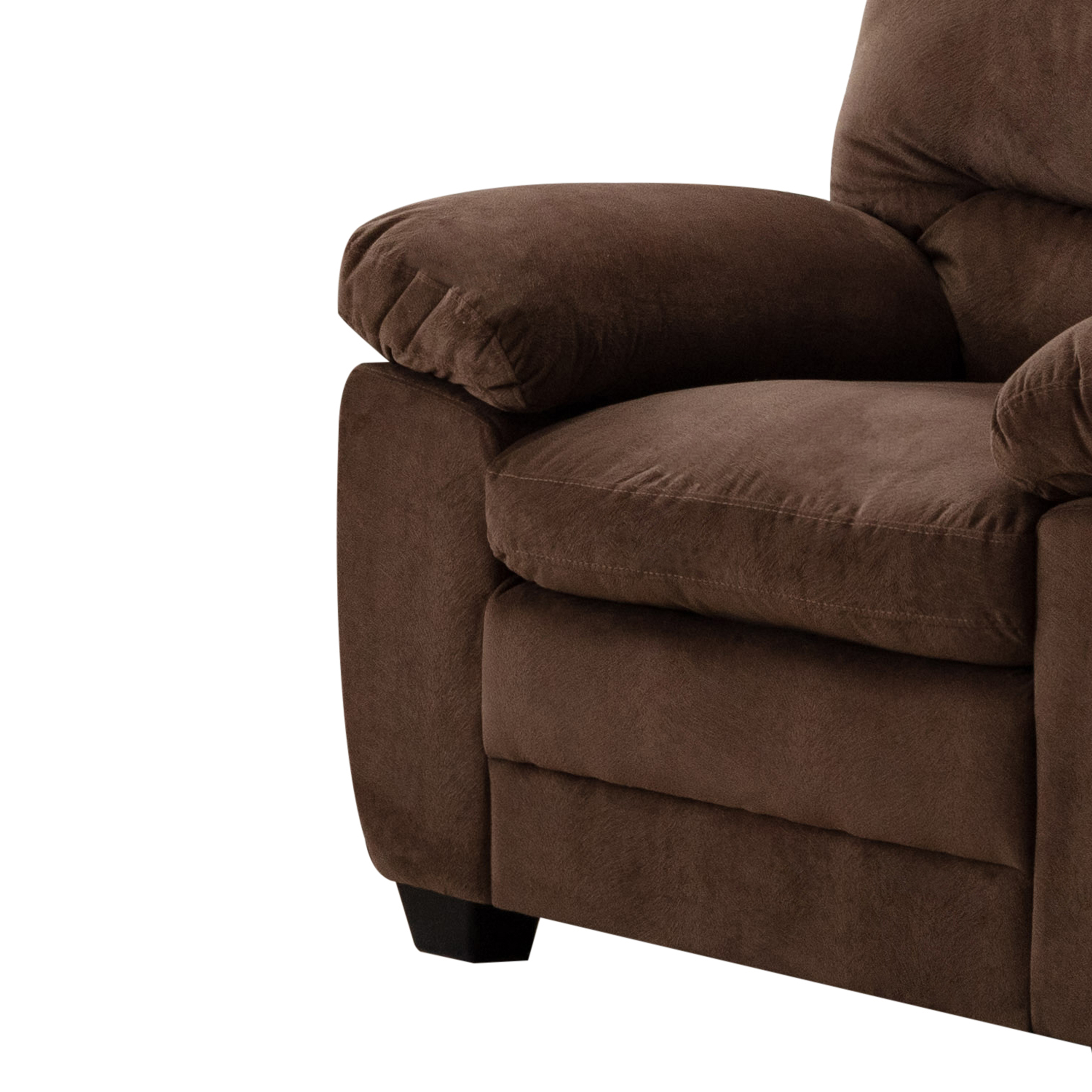 Contemporary Plush Velvet-Like Upholstered Living Room Reclining Chair, Brown