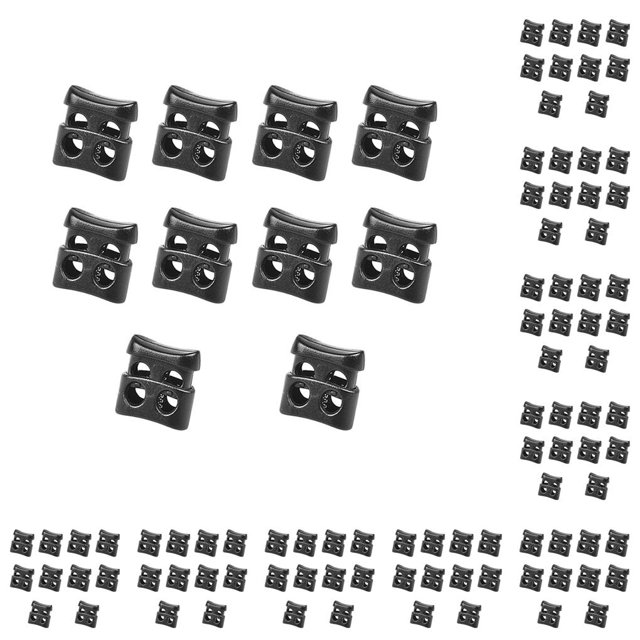 Yuarrent 10 Pieces Plastic Cord Locks Practical Stop Toggle Spring Multifunctional Garment Accessories Stopper Double-Holes Outdoor 10Conjunto