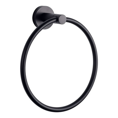 Lexora Home Bagno Nera Stainless Steel Towel Ring in Matte Black