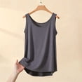thumbnail image 2 of Fewfanhot Plus Size Women Sleeveless Tank Top, Round Neck Solid Color Casual Summer Blouse, Loose Fit Layering Basic Cami, S-3XL, 2 of 5