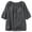 Gray, variant on Women's Blouse Flowy Round Neck 3/4 Sleeve Solid Casual Basic Loose Tops Summer Lightweight Soft Puff Sleeve Smocked Cuffs Blouse, Black L