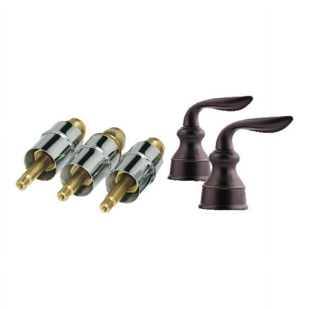 Avalon 3-Handle Tub & Shower Faucet with Metal Lever Handles in Tuscan Bronze