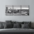 thumbnail image 4 of Cityscape Wall Art Cleveland City Skyline Pictures 3 Piece Canvas Paintings Contemporary Artwork City Night View Panorama Posters and Prints Stretched Framed Ready to Hang, 48" Wx24 H, 4 of 5