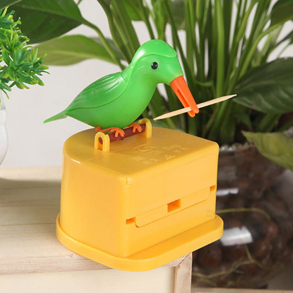 UK_ Smart Press Type Bird Shape Toothpick Holder Box Dispenser Dinning Table Nov 