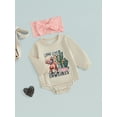 thumbnail image 3 of Liacowi Western Baby Girls Clothes Infant Horse Print Long Sleeve Crew Neck One Piece Romper Bodysuits + Headband 6 12 18 24 Months Newborn Cowboy Country Clothing, 3 of 8