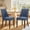Blue, variant on Dining Chairs - Mid Century Modern Farmhouse Fabric Upholstered with Back and Wood Legs for Dining Room and Restaurant, Set of 2,Beige